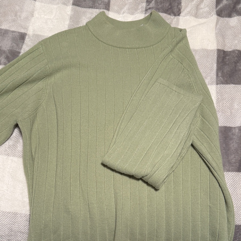 Croft & Barrow Sage Ribbed Turtleneck Sweater